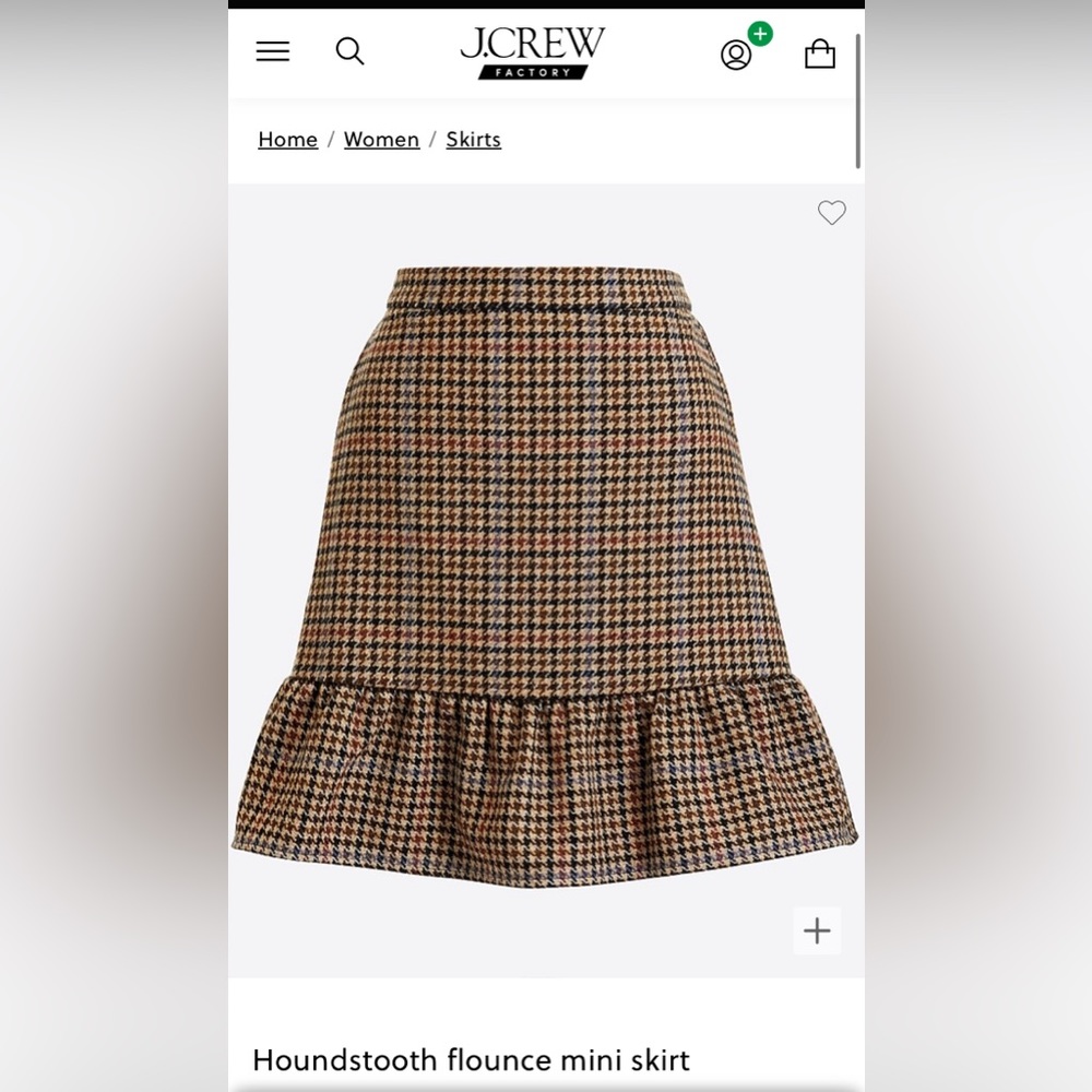 J Crew Houndstooth Flounce Mini Skirt Size 4